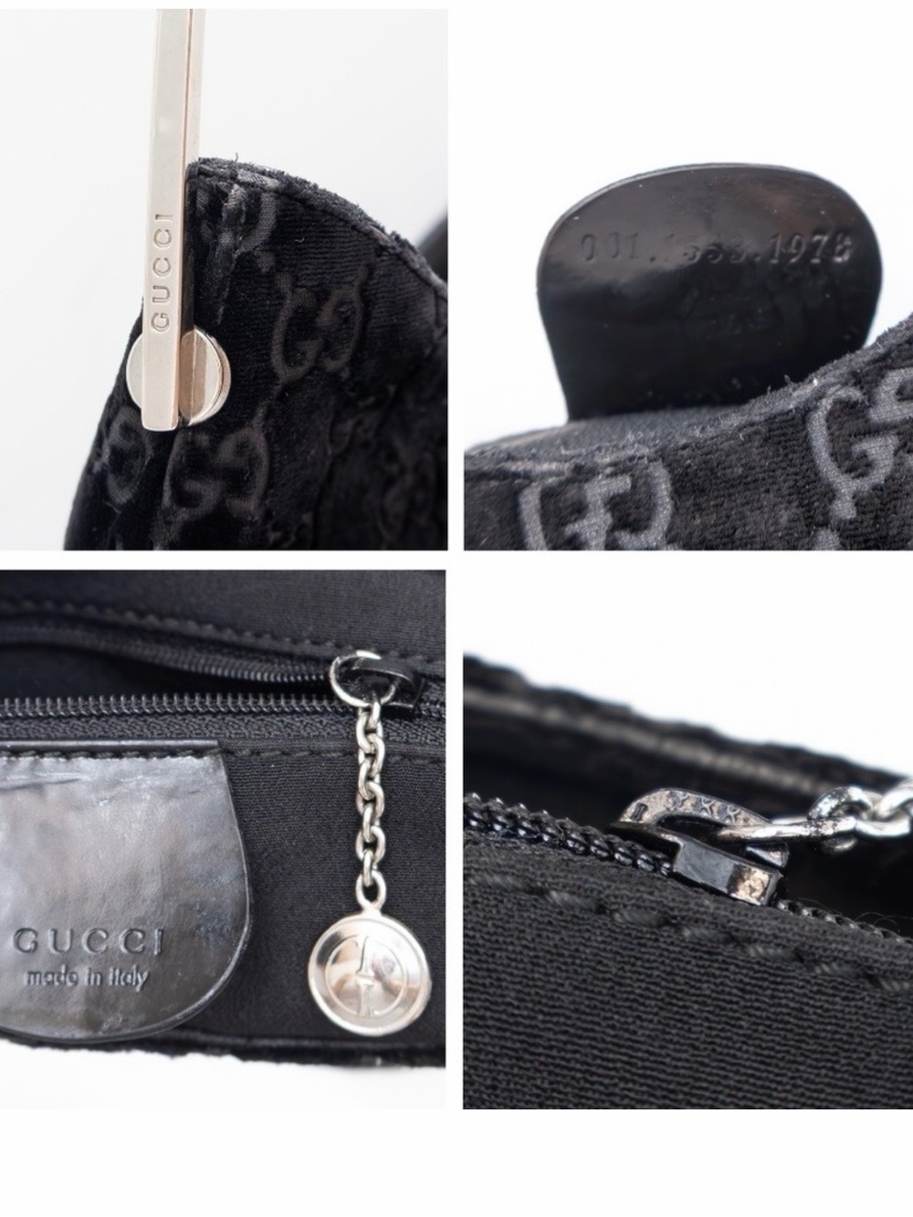 Rare Vintage Gucci Tom Ford 1997 Black Velvet GG Monogram Runway Shoulder Bag - Picture 11 of 11